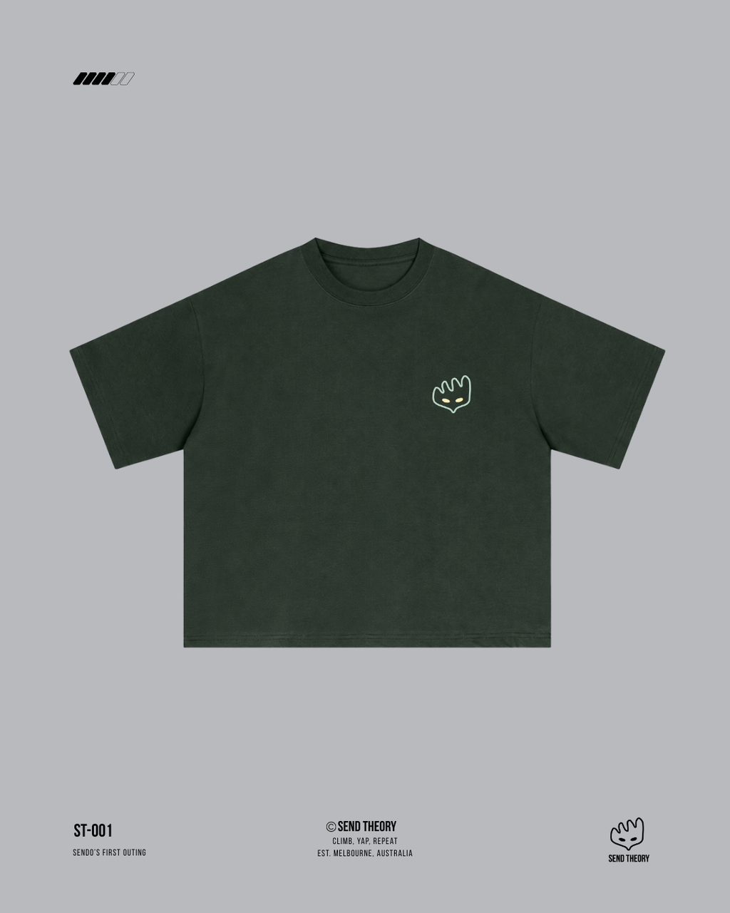 Sendo - Forest Green Boxy Oversized Tee